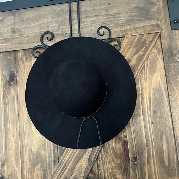 100% Wool Big Brim Hat Black - Picture 1 of 6